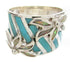Sterling Silver Floral Turquoise Opal Ring Jewelry Size 4-1/2 IS60614